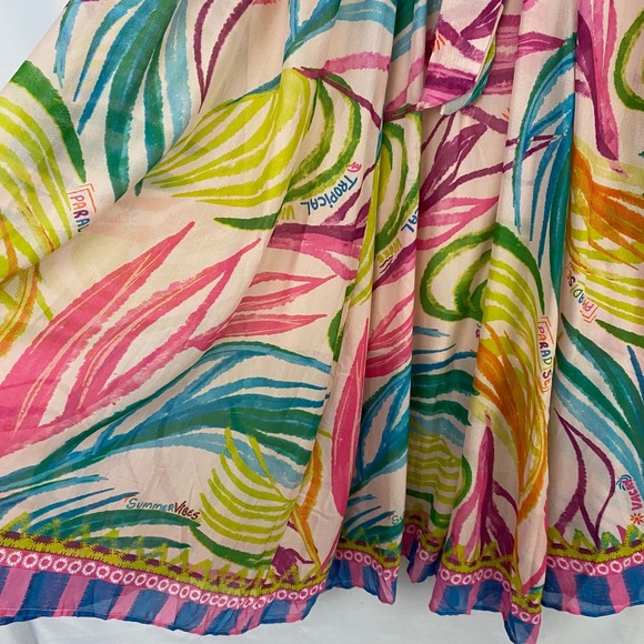 Her Destiny Tropical Volume Maxi Skirt Women M Rainbow Resortwear Paradise NWT - Picture 5 of 15